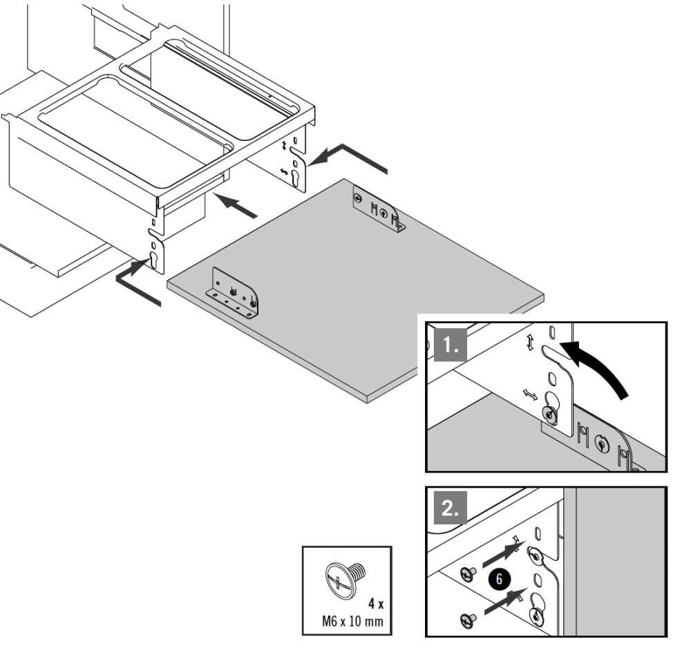 Kiinnitä ja taita kaapin ovi ylös.