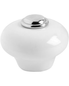 Kaapin nuppi 409-32 - Posliini / Niklattu 