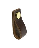 Nahkavedin Loop - Ruskea nahka / Messinki - Beslag Design
