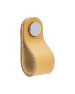 Loop Round nuppi - Natural nahka  / kiillotettu kromi - Beslag Design