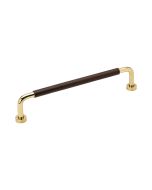 Lounge vedin - Kiillotettu messinki / ruskea nahka - 160 mm - Furnipart